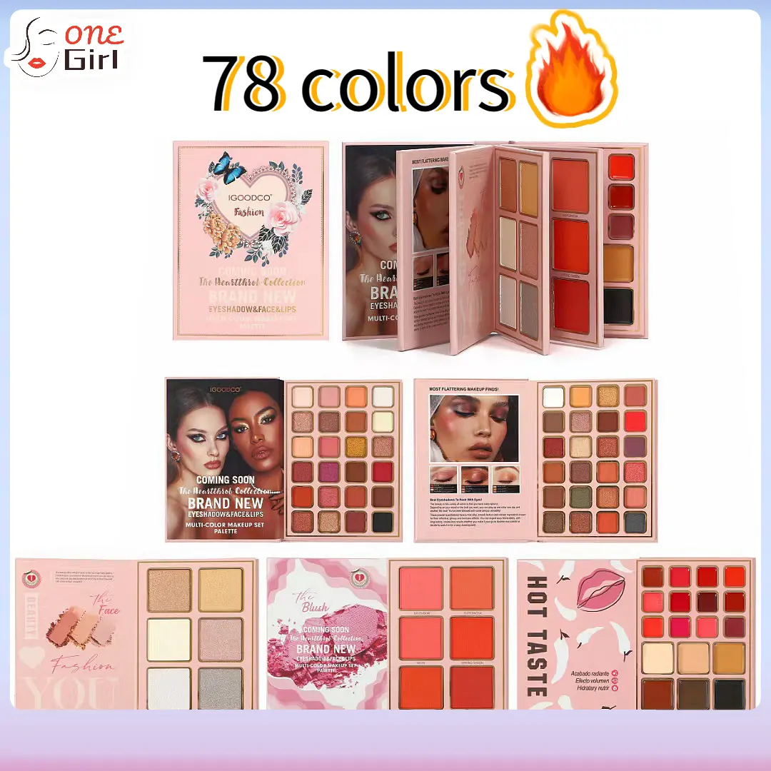 [Hot in the season] Eye Shadow Plate Eye Shadow Book Book Multifunctional Matte Pearl Lipstick Powder Blusher Highlight Concealer 78 Colors
