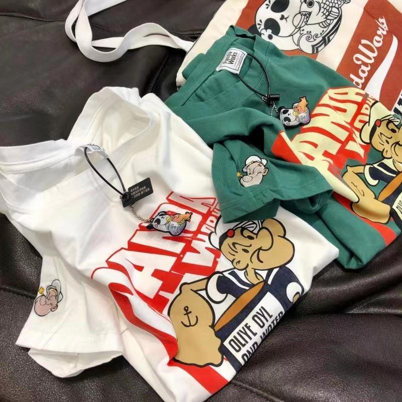 Product Introduction of Oversize trendy hip-hop short sleeved T-shirt from Europe and America, women's loose plus size high street trendy couple top 1