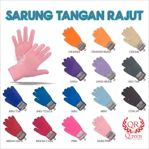 SARUNG TANGAN RAJUT POLOS MOTOR QR Gloves Dewasa sarung tangan qr