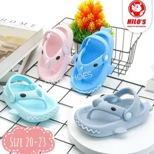 Sandal AnakPerempuan Model Jepit Tali Belakang Karakter  Baby Shark
