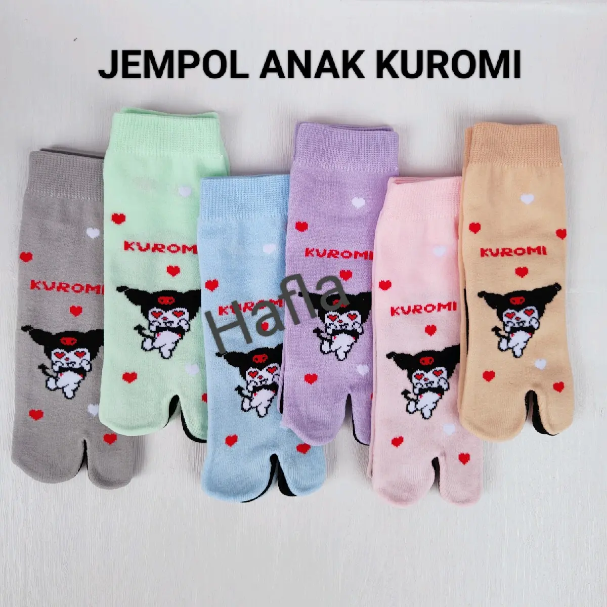 Paket 6 Pasang Kaos Kaki Jempol Anak Perempuan Motif Kuromii Nilon Tebal Lembut Fashion Anak Cewek