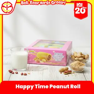 Kukis Kacang Roll Happy Time Biskuit Premium Enak Renyah Manis Isi Banyak Cemilan Anak & Dewasa