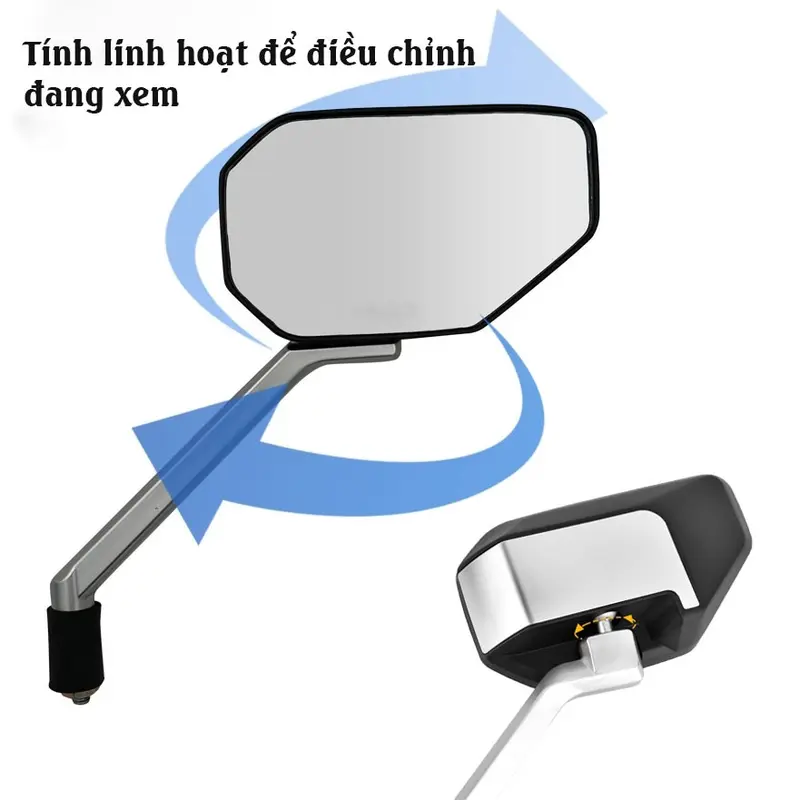 Gương Gấp Gọn, Xoay 360 Độ, Giá Gắn Động Cơ, Gương Chiếu Hậu Xe Máy 4