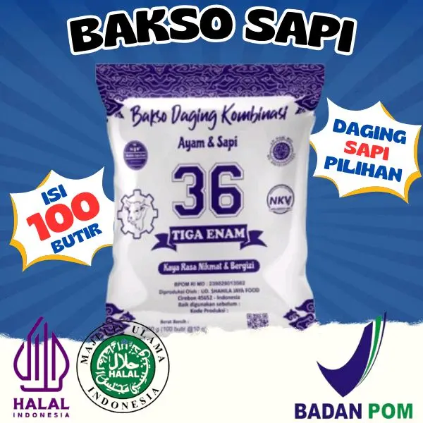 Bakso 36 Isi 100 butir Bakso Daging Kombinasi Ayam & Sapi
