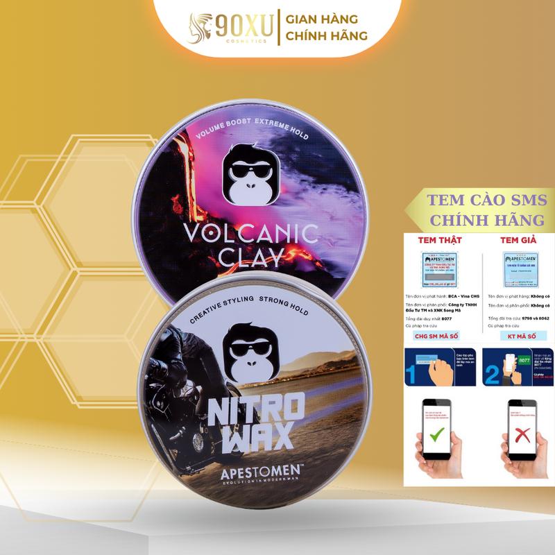 Sáp Vuốt Tóc Volcanic Clay & Nitro Wax by Apestomen – Giữ Nếp Vượt Trội, Tạo Kiểu Cá Tính