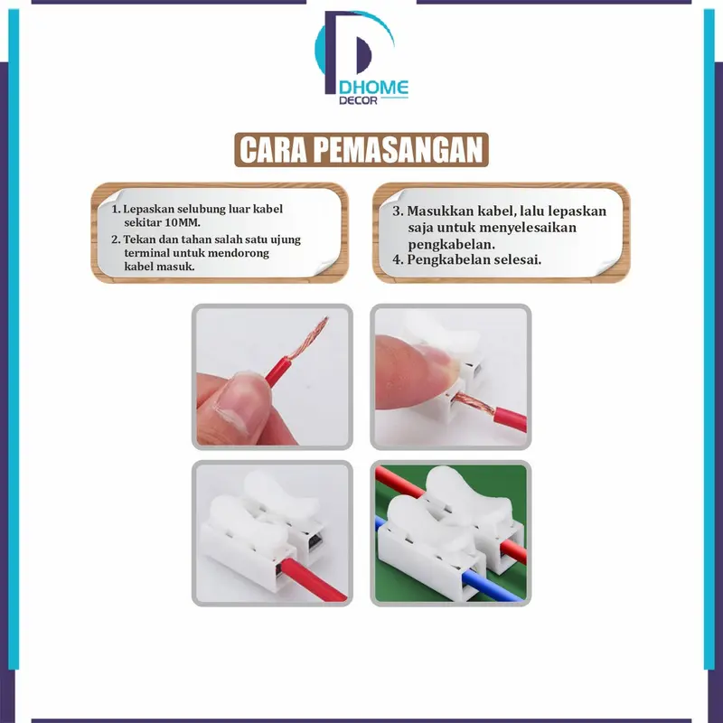 [COD] DH C1077 Quick Connect Terminal Block Cable 2pin 3pin Sambungan Kabel 6