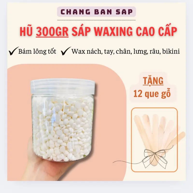 Hũ 300g Sáp Waxing Cao Cấp Tặng Que Gỗ