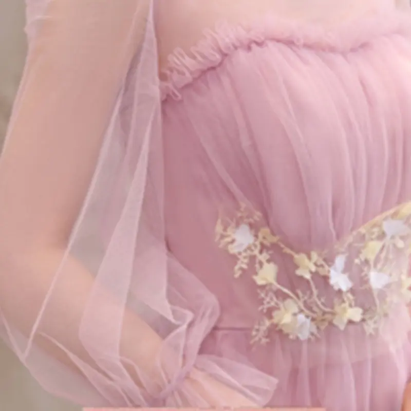 Gaun Pengiring Pengantin Mode Baru Perjamuan Gaun Malam Pengiring Pengantin Pernikahan MESH flower 8