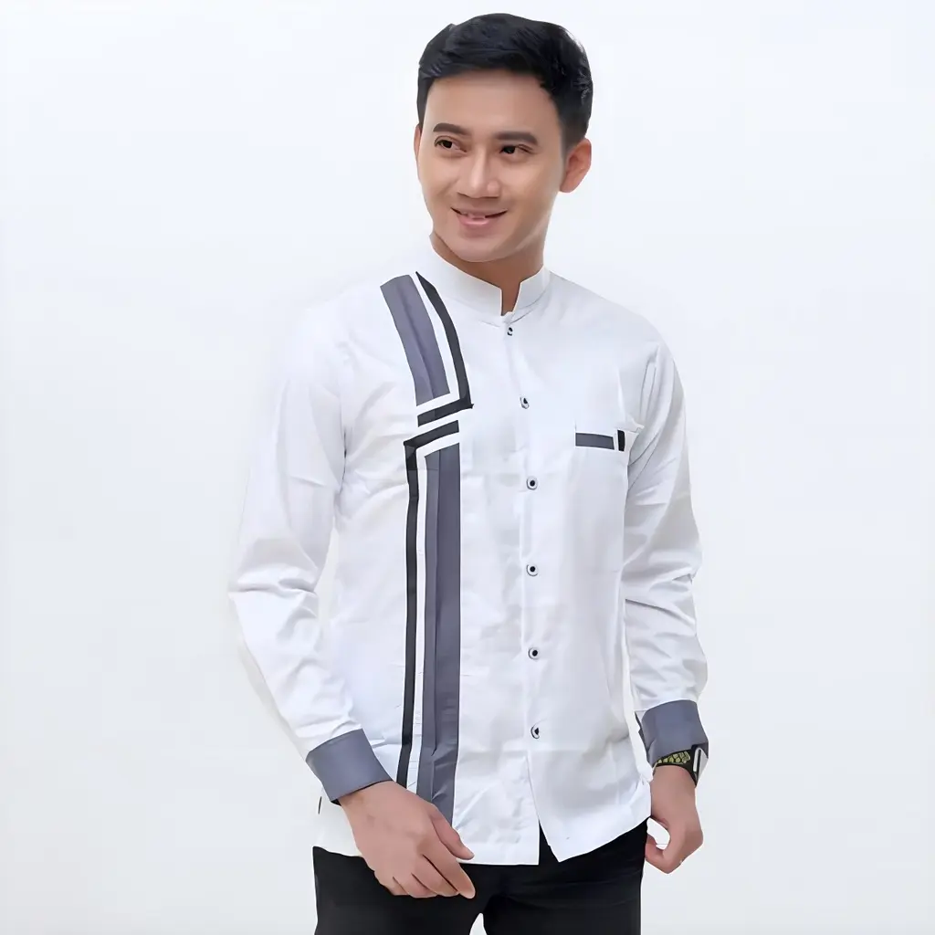 Asakhi Baju Koko Pria Koko Syubbanul Muslimin Koko Azzahir Koko Baju Hadroh Kombinasi Kemeja Koko 34