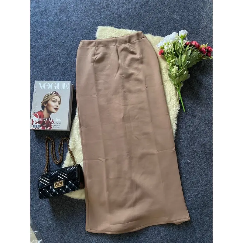 MM- Rok Span  Scuba Premium Panjang Nyaman Wanita Hitam  Cewek Basic Kerja Melar Casual Formal 3