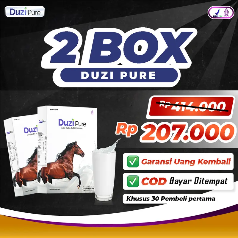 Duzipure Susu Kuda Murni 100% Asli Paket 5 Box 2