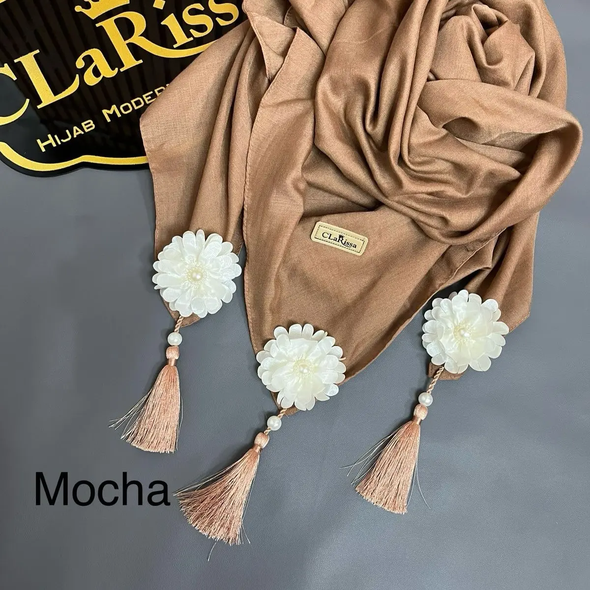 JILBAB BUNGA TERBARU CLARISSA HIJAB VOAL PREMIUM