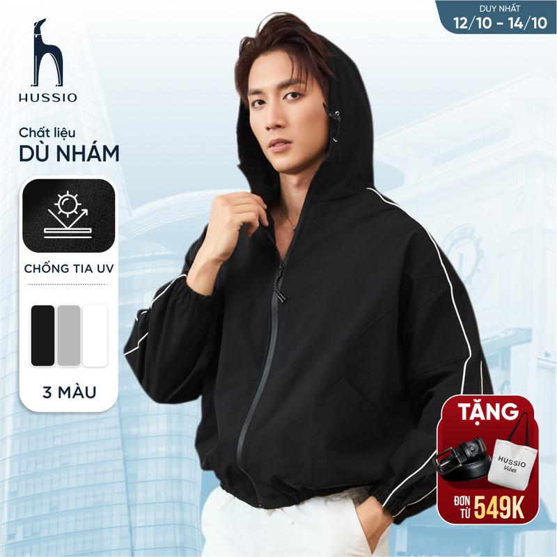 [J-PACK] Áo khoác gió nam có nón VILORANT chất liệu dù nhám trượt nước, form trẻ trung năng động - HUSSIO