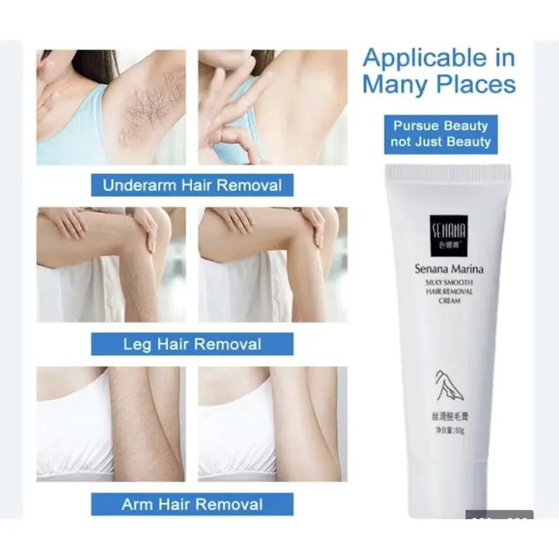 LS [ FREE SPATULA ] SENANA MARINA Cream Perontok Bulu Ketiak Krim Penhilang Bulu Hair Removal Wax Waxing 3