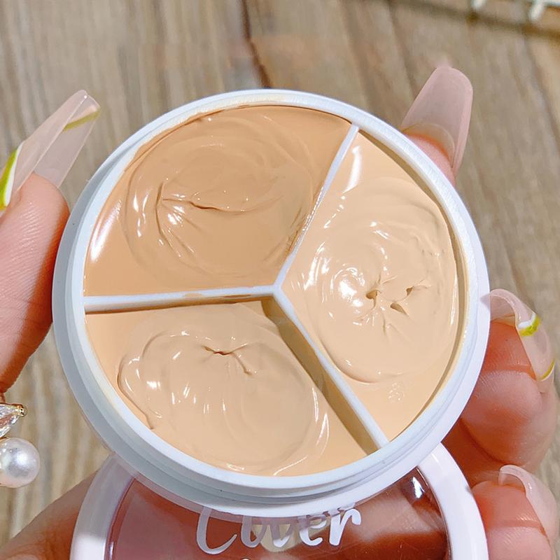 Product Introduction of 3 Colors Concealer Palette Face Contour Corrector Moisturizing Full Coverage Spots Dark Circles Concealer Makeup 18