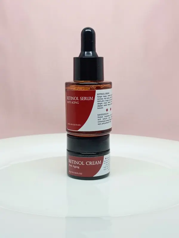 PAKET RETINOL NIGHT SERUM & CREAM Untuk Mengatasi Flek Hitam dan Mencegah Penuaan Plus Anti Aging Memutihkan, Memudarkan, Mencerahkan Wajah 1