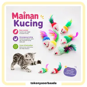 TSA (COD) Mainan Tikus Bulu Warna-Warni Cat Toys Bentuk Tikus Mainan Hewan Peliharaan Kucing Anjing Warna Warni