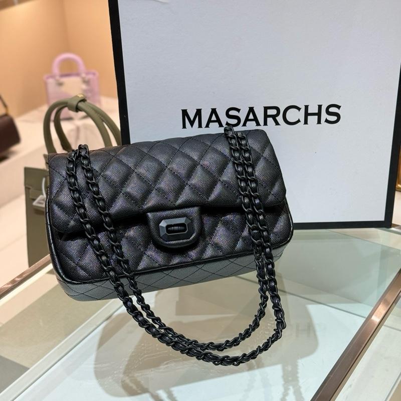  MS6038. Túi xách nữ da thật MASARCHS thiết kế Classic thời thượng phù hợp mọi phong cách. Kẹp nách  đeo chéo. Màu đen Bag Lady 