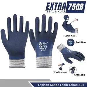 EJ PRO Sarung Tangan kerja Palmfit Nylon Lapis Karet Serbaguna