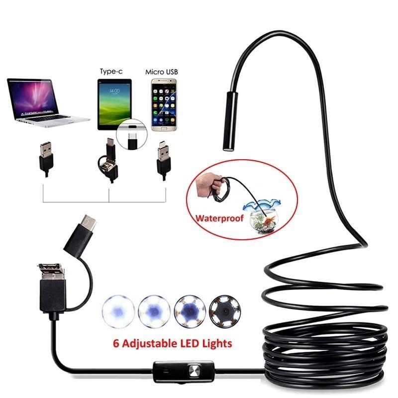 Camera nội soi công nghiệp HD 3 trong 1 Thích hợp cho máy tính bảng và điện…