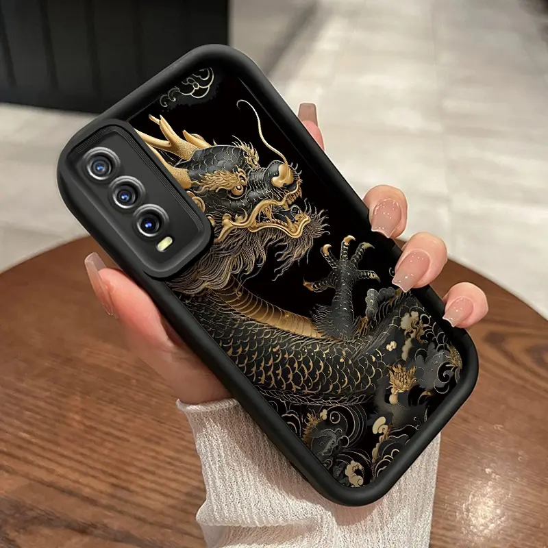 Casing Hp untuk VIVO Y20 Y20s Y20i Y20T Y12s Y12a Y30G Y11s Case pola naga Casing perlindungan lensa kamera Kesing HP lembut Softcase 0
