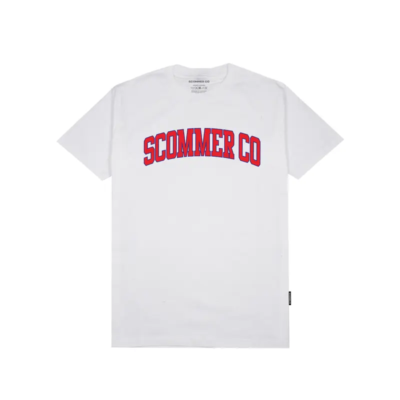 Scommer T-shirt White Font Bold Red Keren Nyaman Panjang Sablon Pria Distro 0
