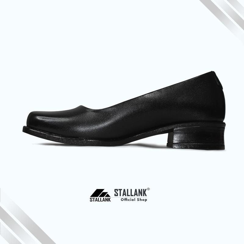 STALLANK || Sepatu Pantofel Kerja Wanita Asli Kulit Heels Shoes Hitam 3
