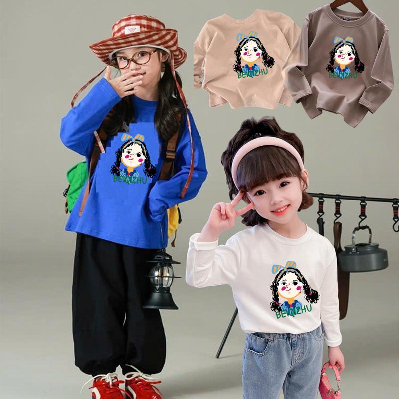  Áo thun tay dài cho bé 10-40kg - Chất cotton 100% mềm mại Áo phông bé gái hình xinh 