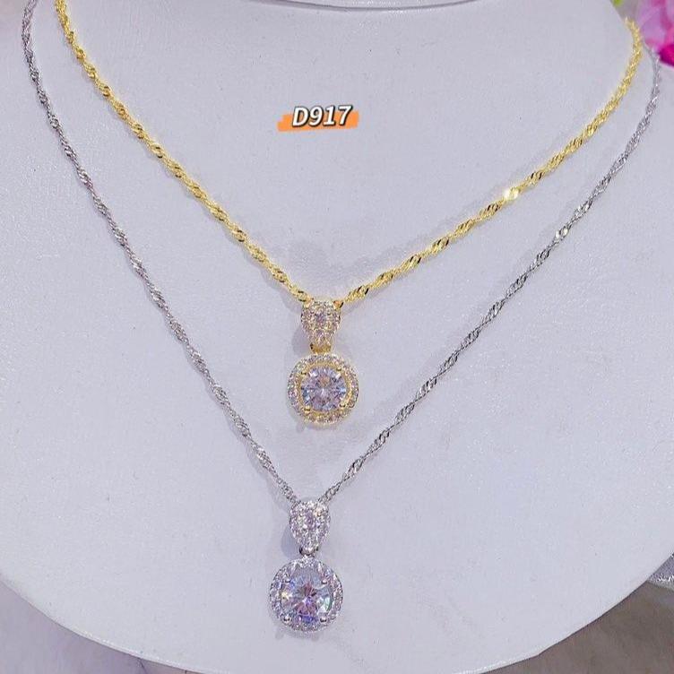 Dây chuyền xoắn nhỏ mặt giọt nước chất Titan không rỉ lớp xi bền màu không đen hot