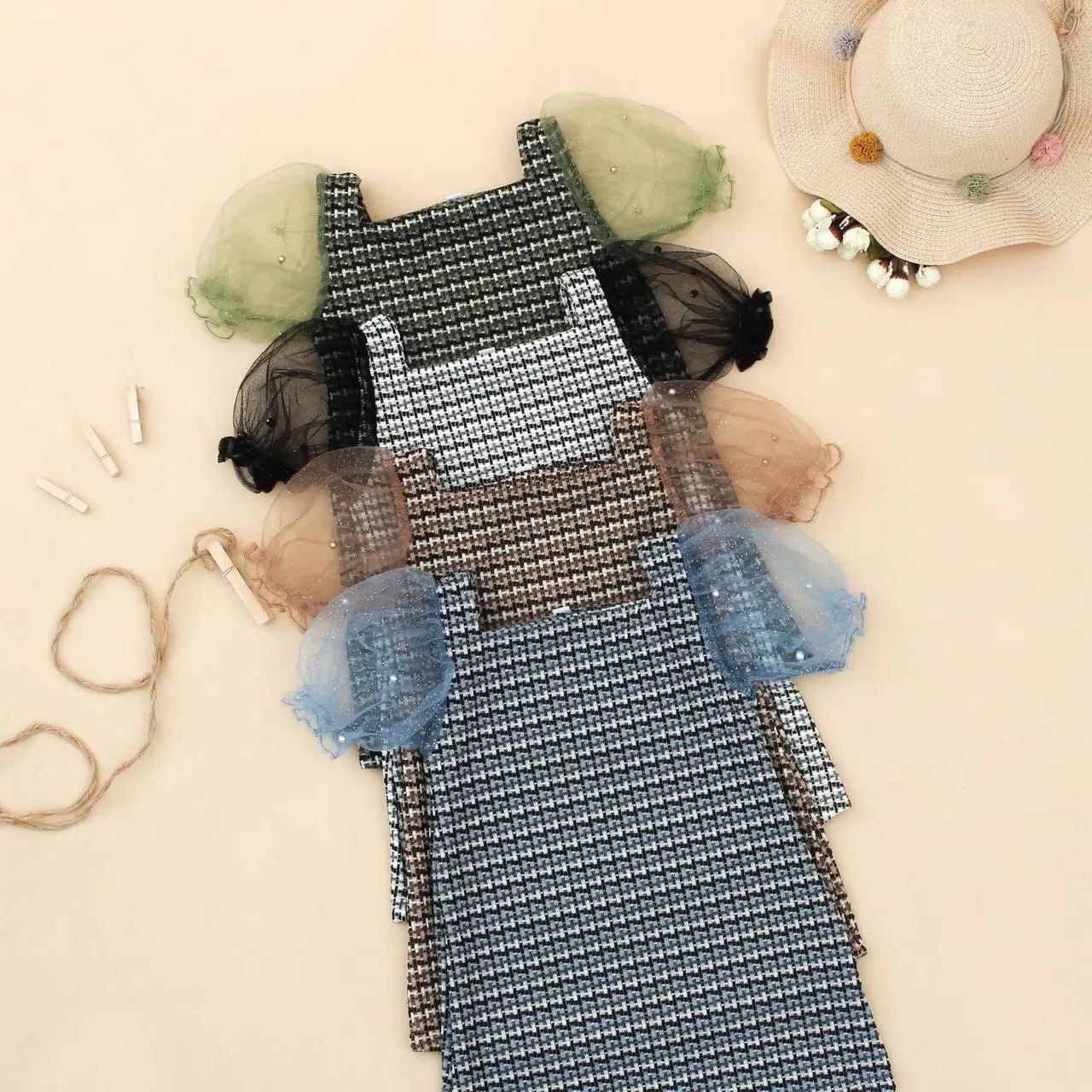Moanaa dress anak bahan mango knit aplikasi tille dotty
