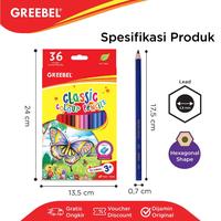 Gambar GREEBEL Pensil Warna 36 Warna Classic Color Pencils 7036 Warna Cerah Non Toxic GRATIS 1 PCS RAUTAN dari GREEBEL Kota Administrasi Jakarta Barat 3 Tokopedia