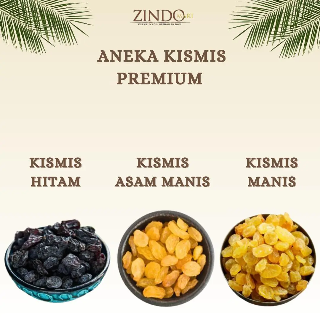 KISMIN ARAB PREMIUM 1KG, 500GR, 250GR / OLEH-OLEH HAJI / ANEKA KISMIS GOLEDEN RAISIN, SIMIN& DARK