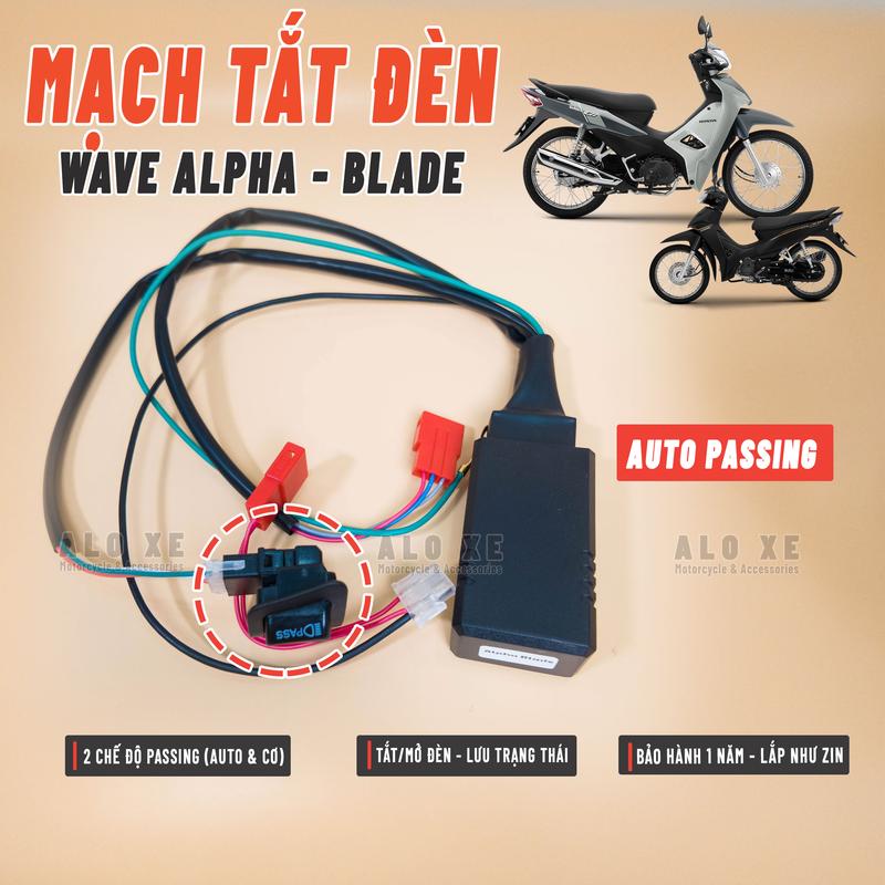  Mạch tắt đèn tích hợp Auto Passing dùng cho xe Wave Alpha Wave Blade 2020-2025  BH 1 Năm lắp đặt như zin  - Tặng kèm 3 dây rút Phụ Kiện - Phụ Tùng xemay 