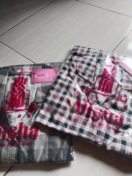 Product Review of KEMEJA SOFIA KOTAK I Atasan Wanita Jumbo Lengan Pendek Kemeja Sofia Kotak LD 120 - LD 140 Wanita | Atasan Bahan Cotton Miracle from S** M**i 0