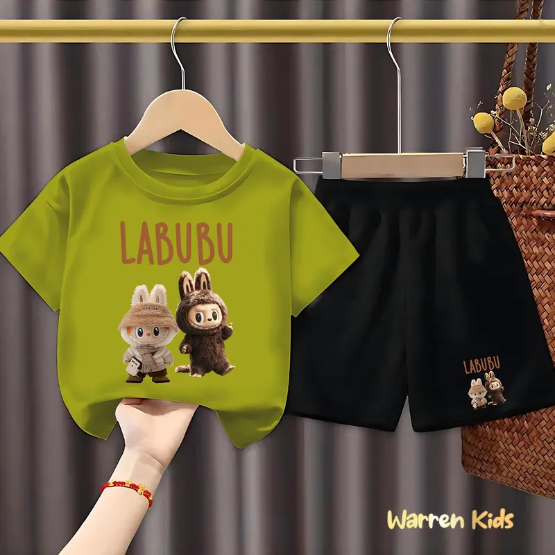 Setelan Kaos Anak-Anak Untuk Usia 1-10 Tahun - Set Anak Cewek/Cowok Bisa Pakai 4