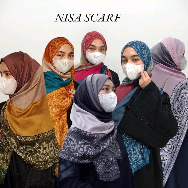 Nisa Scarf Pashmina Motif Import Bahan Katun Viscose 0