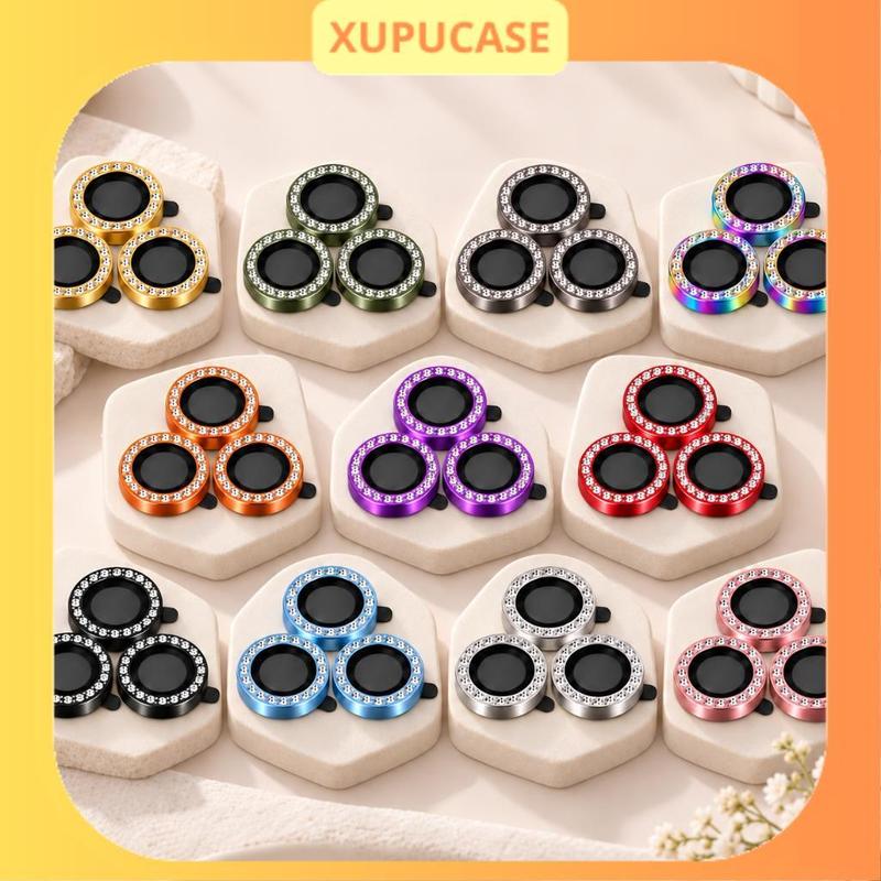 Mắt bảo vệ camera đính đá kèm hộp 11/12/13/14/15/16/17/pro/plus/promax XUPUCASE