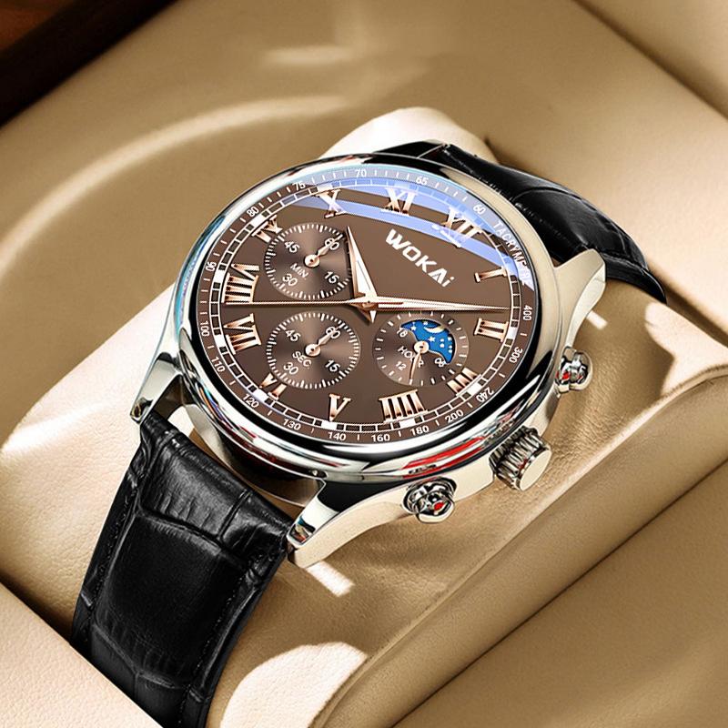 Product Introduction of New Trendy Casual 3 Sub-Dial Men's Quartz Watch - Black 11