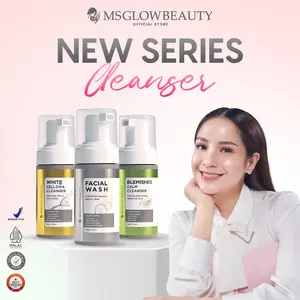 MS GLOW - NEW SERIES CLEANSER - 100 ML untuk Membersihkan Wajah membantu Mencerahkan Berjerawat Berminyak Hitam Kering