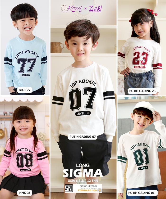 Gambar KAZEL x ZEBE Tshirt Long Sigma (1 Pcs, Ukuran 6 bulan - 12 tahun) - Sigma Blue 77, 6-12 Bulan dari Kazel Babywear Kota Administrasi Jakarta Utara Tokopedia