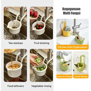 HOMEHOME DRAIN BASKET Keranjang Penyaring Wastafel Dapur Multifungsi dengan Tombol Tekan & Desain Lepas-Rak Ideal untuk Anti Sumbat dan Penyimpanan Efisien Saringan Praktis Cocok untuk Dapur dan Tas Gantung Kitchenware