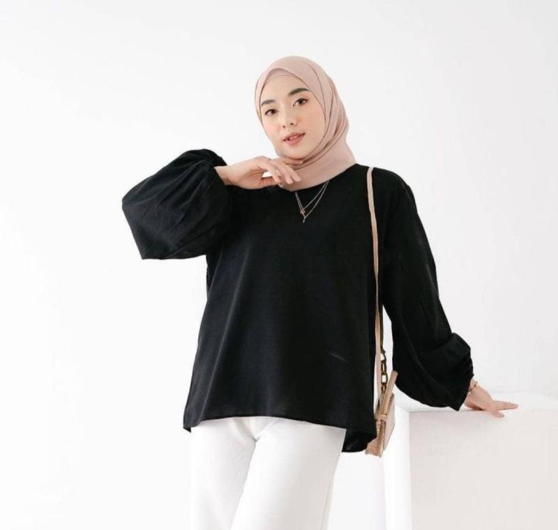 Kamiya Blouse/atasan wanita/atasan blouse/baju blouse/atasan terbaru/atasan cringkle/atasan tangan balon/atasan terkini/baju wanita terbaru 1
