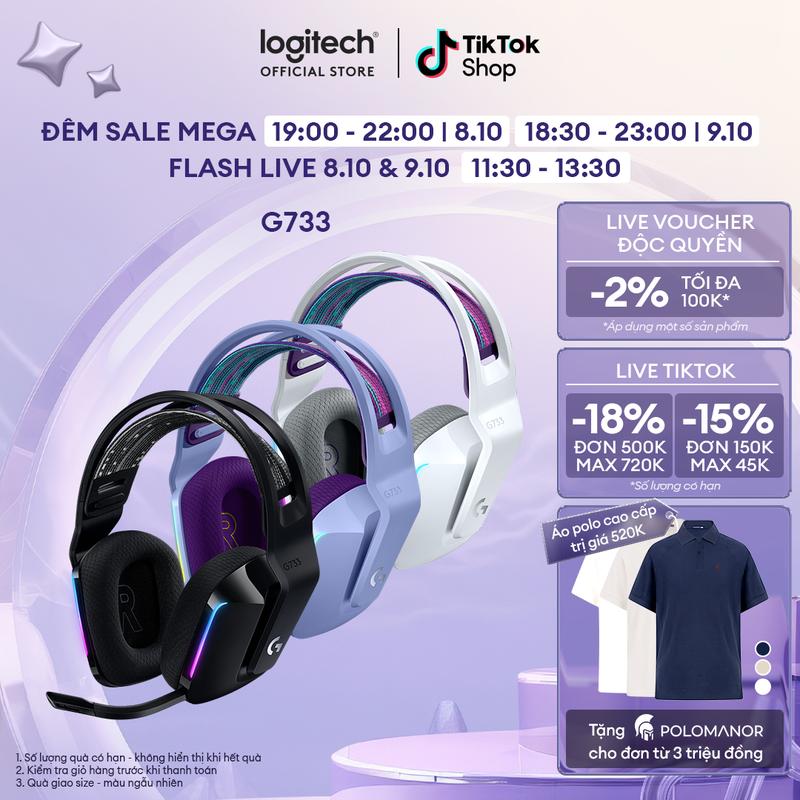 Tai nghe game không dây Logitech G733 - RGB, màn loa Pro-G, Mic Blue Voice Nhét Tai Nghe Nhạc