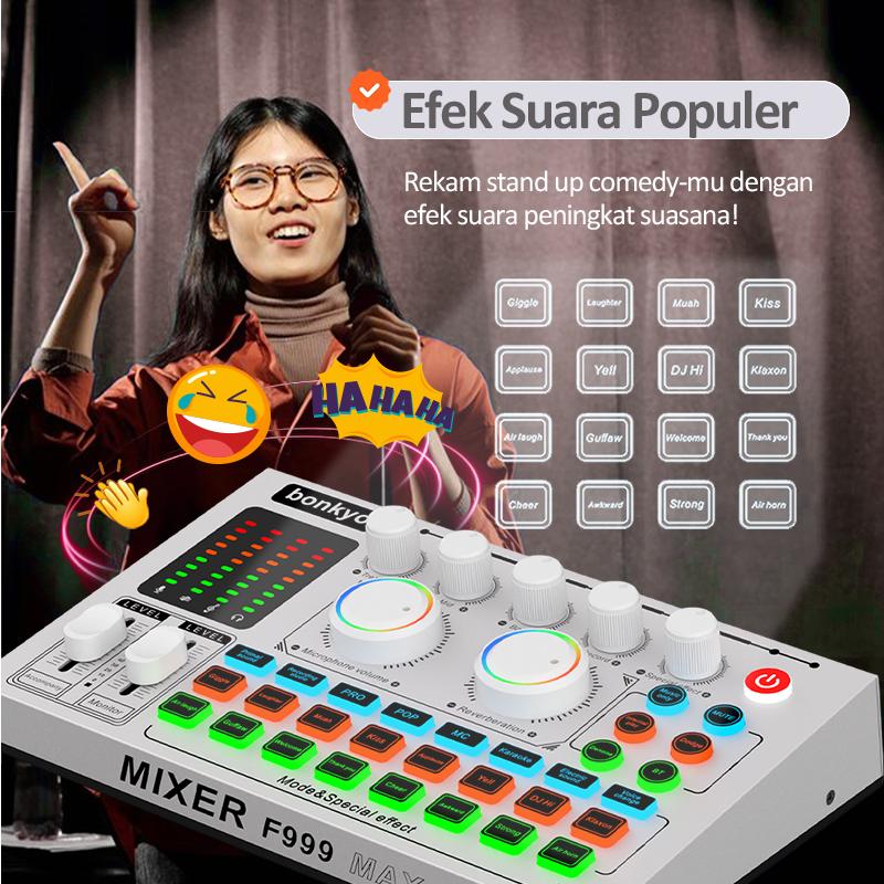 Bonkyo F999 Live Sound Card Live Mixer Periferal Komputer Untuk Audio Kartu Suara Karaoke Langsung HP PC Mac 5.1 channel surround Laptop Microphone Soundcard Metal Bonkyo F999 Live Sound Card Live Mixer Periferal Komputer Untuk Audio Kartu Suara Karaoke Langsung HP PC Mac 5.1 channel surround Laptop Microphone Soundcard Metal