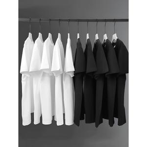 夏はが厚い100%メンズワイ版Tシャツ - ゆったりとしたラウンドネックの半袖カジュアルTシャツ、洗う濯機で洗えるためオールシーズン快适、ホワイトと黒の選択