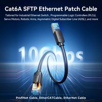 Gambar Vention Kabel LAN Cat6A RJ45 SFTP Industrial Drag Chain Gigabit Ethernet Ultra Flexible Patch Cable - IBT Black, 0.3 Meter dari Vention Authorized Store Kota Administrasi Jakarta Barat 3 Tokopedia