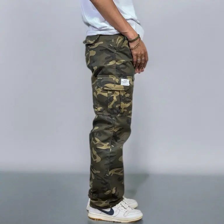 GEVAR Cargo Pants Camo Loreng Regular Fit Celana Motif Twill Panjang Pria 1