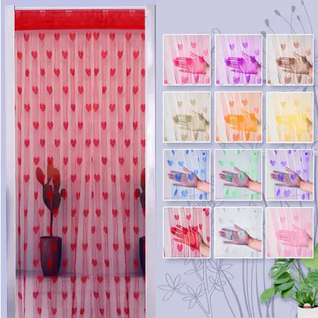 Tirai Transparan Motif Love / Tirai Jendela / Tirai Pemisah Ruangan 1