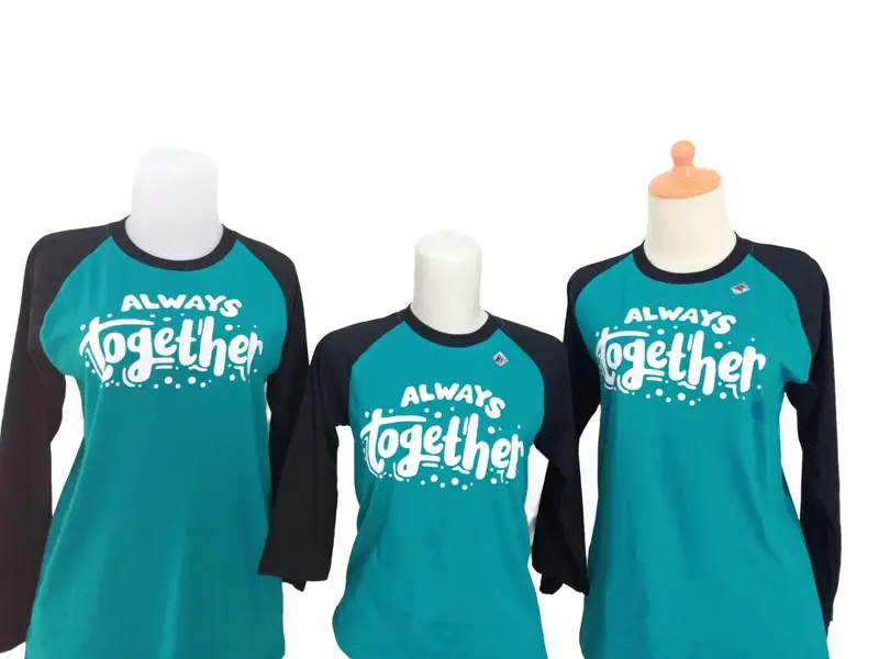 kaos distro couple ayah ibu dan anak pasangan keluarga family kombet 24s Dewasa Hitam Panjang Pendek Baju Katun Wanita Combed Natal 0