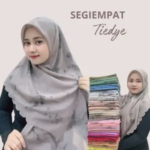 JACE HIJAB SEGIEMPAT TIEDYE Kerudung Bella Square Pollycotton Motif Abstrak Sembur Lasercut